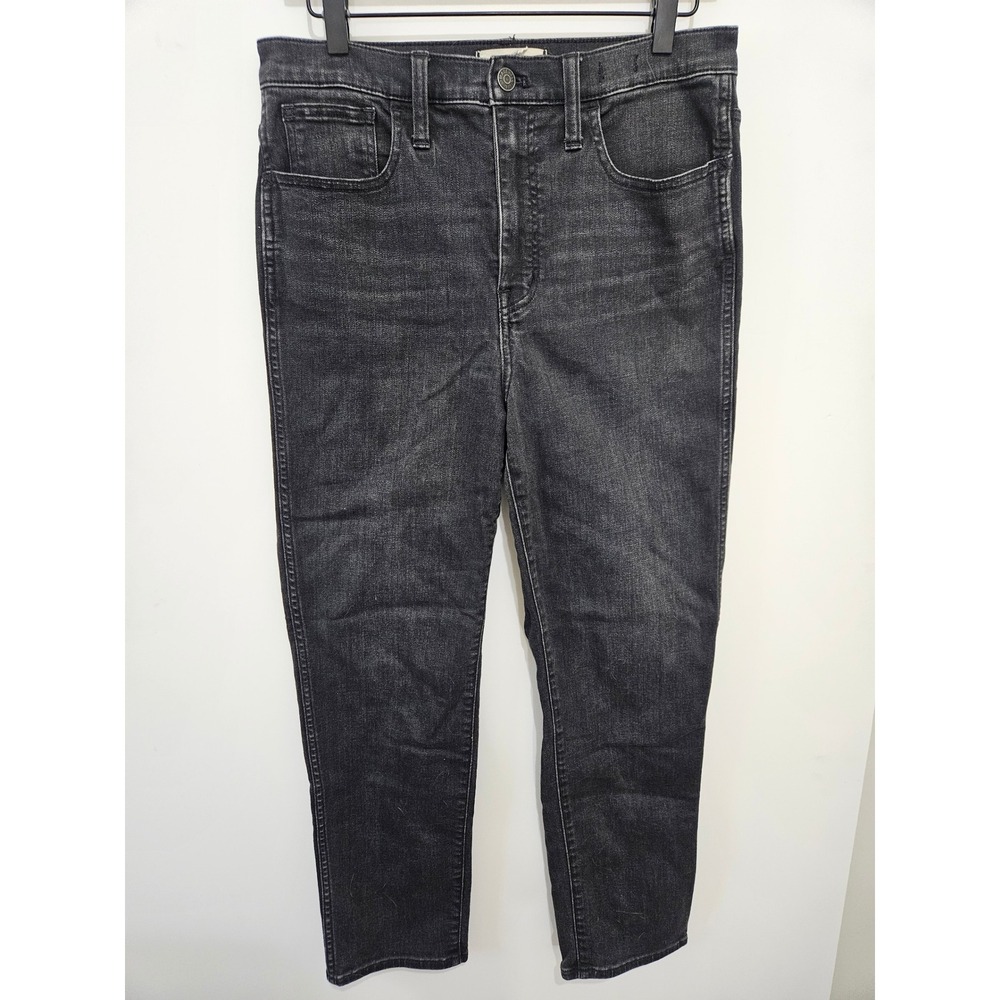 Madewell High Rise Skinny Jeans Faded Lunar Wash Black Grey Denim Women Size 29